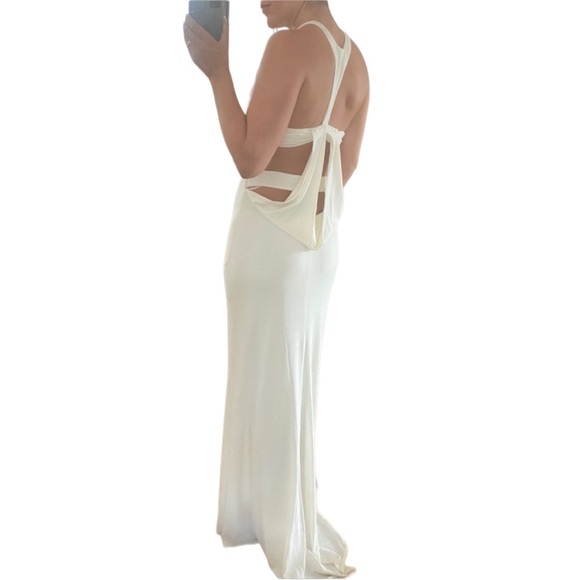 Jovani White Gown with Cutouts - Picture 4 of 5
